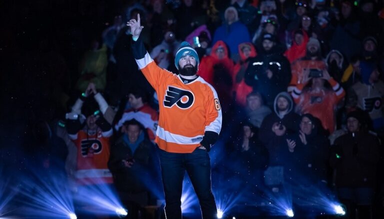 Jason Kelce on a Stage