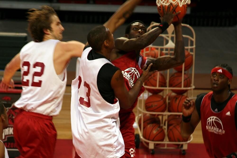 Patrick Beverley Focus on Basketball Goal